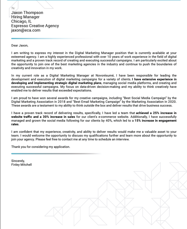 Cover Letter Writing Services